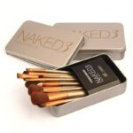 ست براش آرایشی 12 عددی ناکد یا نیکد 3 جعبه فلزی naked3