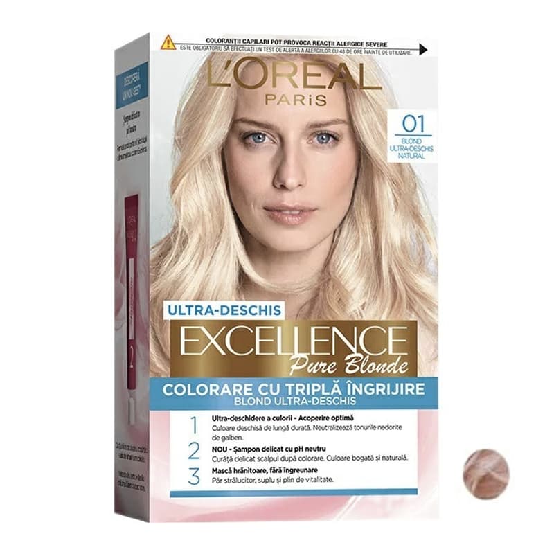 کیت رنگ مو لورآل سری Excellence شماره 01 رنگ بلوند طبیعی خیلی روشن
